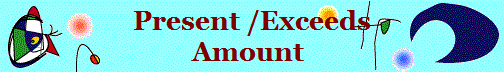 Present /Exceeds
Amount 