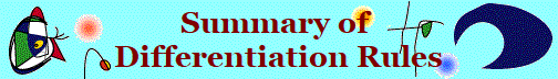 Summary of 
Differentiation Rules