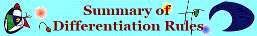 Summary of 
Differentiation Rules